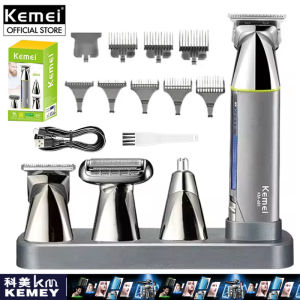 Kemei KM-681 4 in 1 Cordless Hair Trimmer Mens Shaver Cordless  Hair Clipper Razor Set Electric Nose Beard Trimmer Hair Cutting Machine Kit for Men