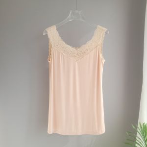 Wide Shoulder Strap Modal Vest Womens Small V Neck Fashion Tape Inner Wear Lace Sling Work Clothing Solid Color Underwear Top