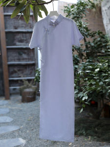 Jiangnan Flocking | Traditional Full Button Cheongsam Youthful Elegance College Student Daily Simple New 2025 Style Short Sleeve