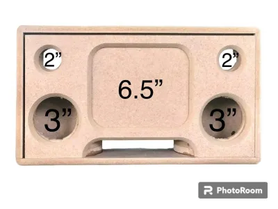 ตู้งานดิบรุ่น390 (ซัพ6.5“กลาง3”แหลมทวิตเตอร์2“)พอทลมหน้า ไม้mdfหนา12mm. ตู้แบนพลาส6.5”