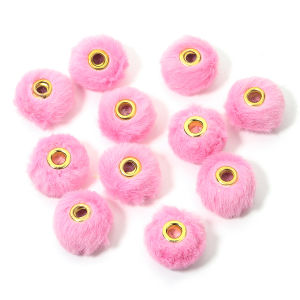10pcs/lot Plush Fur Covered Ball Beads Cute Multicolor Pompom Spacer Beads For DIY Jewelry Making Earring Bracelet Accessories