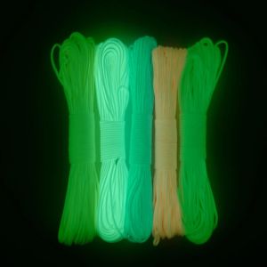 Glow in The Dark Luminous Paracord Rope 9 Strands 3mm Nylon 550 Tent Cord Parachute Camping Bundle Lanyard Survival EDC