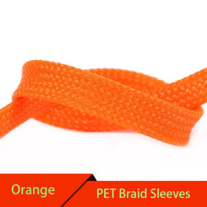 1M Orange PET Braid Sleeves 2/4/6/8/10/12/14/16/20mm High Density Insulated Snake Skin Cable Wrap Sheath