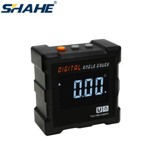 SHAHE เครื่องวัดมุมเครื่องมือวัดองศาแบบดิจิตอลสี่ด้านเครื่องค้นหาวัดระดับและมุมอิเล็กทรอนิกส์พร้อมไฟแบ็คไลท์ LCD โปรแทรคเตอร์วัดมุมเครื่องมือวัด