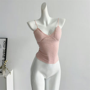 Áo Ba Lỗ Ren Trắng Pure Desire BM Phong Cách Siêu Dễ Thương Có Đệm Ngực Dây Đeo Lưng Áo Ngực Một Mảnh Cho Nữ Áo Lót Ngắn Mùa Thu