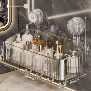 ASCOR | Wall Mount Suction Cup Storage Rack for Bathroom
