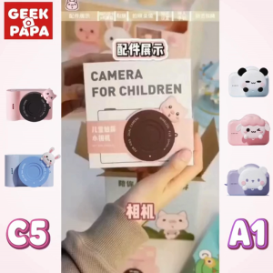GEEKPAPA Kids Digital Camera (A1 & C5) - Portable WIFI Touch Screen 1080P Video 3C Certified