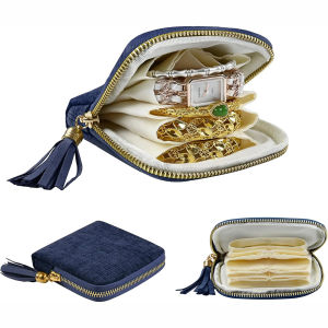 5-Layer Jewelry Storage Bag Velvet Jewelry Pouch Bags for Watch Bracelet Rings Earring Crystal Portable Travel Jewelry Case