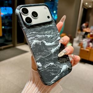 szhaiyu | Carbon Fiber Kevlar Texture Leather Magnetic Phone Case for IPhone 13 14 15 16 17 Pro Max Air Hard Plastic Protective Cover