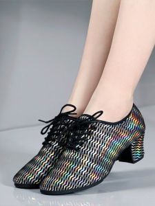 Modern Dance Square Dance Three-step Rhythm Soft Bottom Sailor Dance Shoes Outdoor Specialized Latin Dance Shoes for Women