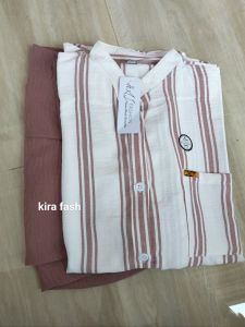 setelan botega crinkle air flow super premium motif salur tangan 7/8