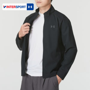 under Armour Mens Sportswear Casual Woven Jacket Stand Collar Loose Fit Fall Outerwear Brand Logo Embroidered Zipper Closure