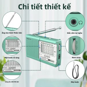XHDATA D219 Đài Phát Thanh Sóng Ngắn AM FM MW Di Động Có Loa Giắc Cắm Tai Nghe Độ Nhạy Cao Đài Phát Thanh Bỏ Túi Đa Băng Tần