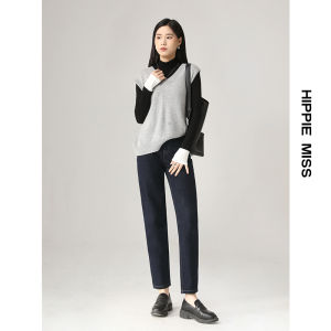 HIPPIE MISS | Bohemian Style Slim Fit Straight Trousers Jeans