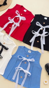 Thanaya Kids - Ariel Top Atasan Pita Anak Perempuan Blouse Anak Cewek Kancing 1-8 Tahun