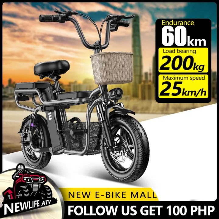 New Life Three-seater parent-child electric scooter 400W high