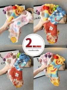 ถุงเท้าผ้าขนแกะฤดูหนาวสำหรับผู้หญิง ถุงเท้านอน ถุงเท้าเดินในบ้าน ถุงเท้าอบอุ่น วัสดุโพลีเอสเตอร์ ความหนาปกติ ขายส่งถุงเท้าผู้หญิง