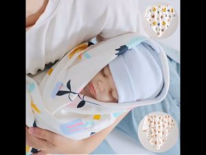 ผ้าห่อตัวเด็ก 80x80 ซม. ผ้าคอตตอน เนื้อสัมผัสนุ่ม ผ้าห่อตัวทารก ผ้าห่อเด็กอ่อน ผ้าห่อตัว ผ้าห่มเด็กอ่อน WD107-2