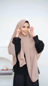 khimar instan zipper jumbo ceruty babydoll kerudung seleting dagu