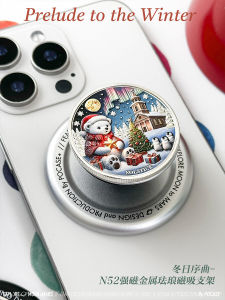 Christmas Gift Couple Cute Little Polar Bear Metal Relief Magnetic Absorption Airbag Support Festival Prelude Mobile Phone Stand