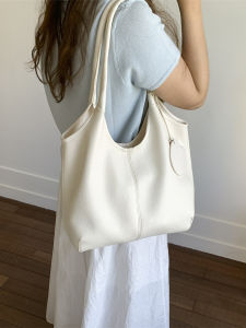 Fashionable Tote Bag Womens Commuter Bag Single Shoulder Bag Large Capacity Youth Daily Match Soft Surface Pure Color Bag
