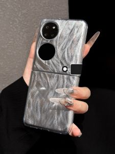 DAIMANG | เคสโทรศัพท์ Huawei Pocket 2 แบบพับได้บางเฉียบพร้อมฟองน้ำขนนก ดีไซน์หรูหรา เปลือกป้องกันสำหรับ P50 Pocket S สำหรับผู้หญิง