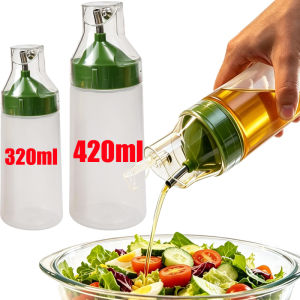 2pcs Auto Open Lid Squeeze Seasoning Bottle with Ergonomic Handle / Spill-Proof Dust Cover Oil Pouring Container / Reusable Plastic Dispenser for Ketchup