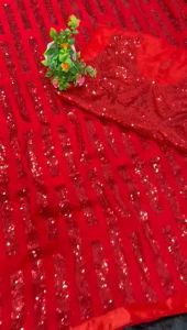 [PRE-ORDER] SOFT GEORGETTE FABRIC BEAUTIFUL PARTYWEAR SAREE FANCY SEQUNCE WORK WITH BLOUSE [DELIVERY TIME 12 DAYS]