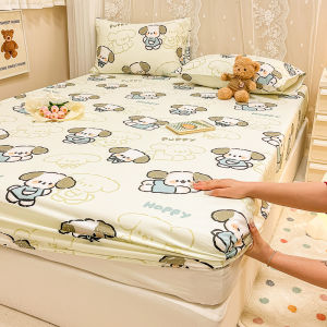 Pure Cotton 100 Fitted Sheet One-Piece Bedspread Cotton Simmons Mattress Cover All-Covered Dust Cover Thickening Bed Sheet Cover