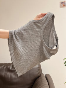 Elegant U-Neck Sleeveless Vest Womens Beachwear Fashion Design Halter Top Commute Style Short Length Solid Color