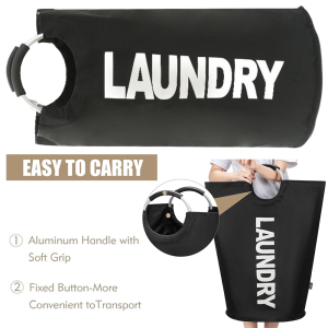 82L Dirty Clothes Basket with Handle Foldable Laundry Basket Waterproof Laundry Bag Multifunction for Bedroom Bathroom