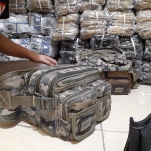 Tas Pria Import Magna Waistbag Pria/Tas Pinggang Pria Urban Style Ukuran Besar Motif Loreng dan Polos Keren dan Gentle Bahan Kanvas Tebal