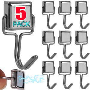 10/5Pcs Multi-Purpose Strong Magnetic Hooks / Heavy Duty Storage Wall Hooks / Kitchen Bathroom Hangers