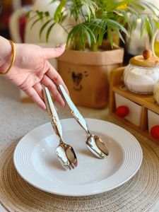 Thìa Đũa Bằng Thép Không Gỉ 304 Chất Lượng Cao Cho Bé Tập Ăn Thìa Cơm Thìa Trái Cây Thìa Tráng Miệng Đồ Dùng Ăn Uống