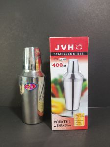 JVH Stainless Steel Cocktail Shaker with Jigger Bar Stainer and Bar Spoon Made in India