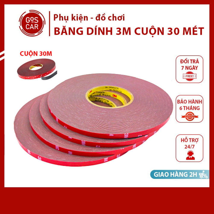 [Tặng keo 3M] Cuộn 30 mét băng dính 3M chính hãng, băng dính 2 mặt siêu ...