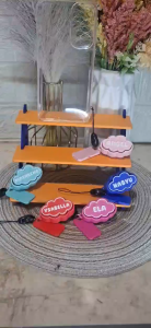 cloud name clicker with whistle keychain phone charm
