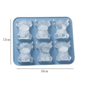Highland Cow Ice Cube Mold Highland Cow Silicone Tray Cute 3D Ice for WhiskeyCocktails Beer & Drinks Reusable Silicone Molds