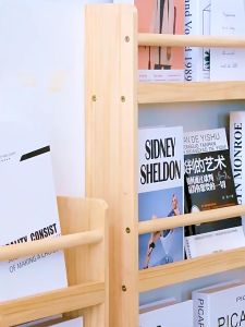 Solid Wood Bookshelf Wall Hanging Bookcase Behind the Door Storage Cabinet Multi-layer Storage Cabinet