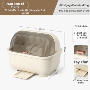 MAIYUQI | Giá Đựng Dĩa Chống Bụi Có Hộp Lưu Trữ