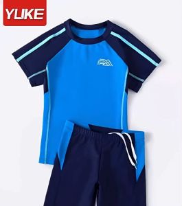 Bộ Bơi Hai Mảnh Cộc Tay Kèm Mũ Cho Bé 1-6 Tuổi Đồ Bơi Trẻ Em Đồ Bới Bé Trai