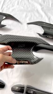 Ốp Tay Hõm Cửa Carbon Xe Huyndai Creta 2022-2023 Mẫu Vân Carbon Cao Cấp Có Sẵn Keo Dán 3M