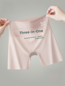 Miiow | Ice Silk Safety Pants Womens Three-In-One High-Waist Seamless Summer Bottoming Underwear Tummy Control Butt Lifting