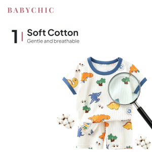 Kids Short Sleeve Set 0-5 Years Baju Lengan Pendek Seluar Pendek Budak Cotton Ribbed Shirt Tops