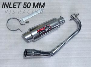Knalpot racing PROLINER inlet 50 beat fi carbu vario 125 110 150 mio sporty m3 soul gt fino scoopy genio spacy nex spin nmax aerox xeon carbu x ride full system bass adem