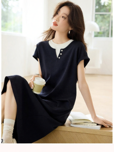 MOHANYIMEI | Color-blocked Outdoor Casual Versatile Dress