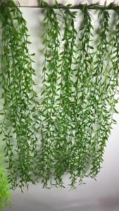 Artificial Hanging Vine Weeping Willow Plastic Greenery Leaves for Indoor Outdoor Garden Wedding Par