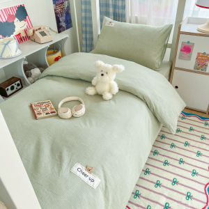 Pure Cotton Bedding Set Washed Cotton Bedspread Quilt Cover Four Seasons Universal for Students Dormitory Top And Bottom Bunk Bed Canopy Three Piece Set