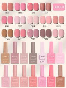 15ml Pink Naked Series Fall Shine Finish Semi Permanent Glitter Sequins Nail Polish Set Kit Soak Off Uv Varnish Nail Art