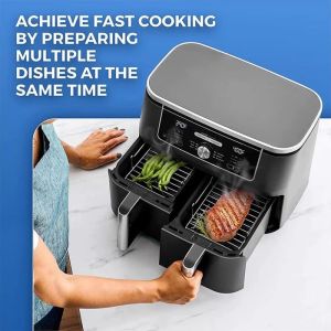 [China Plug Adapter Needed] 3-Layer Stainless Steel Grill Air Fryer Accessory